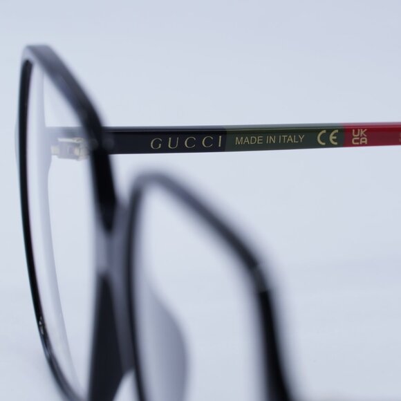 Gucci GG1003O 008 Eyeglasses Shiny Black 53mm Square Frame - Picture 8 of 11